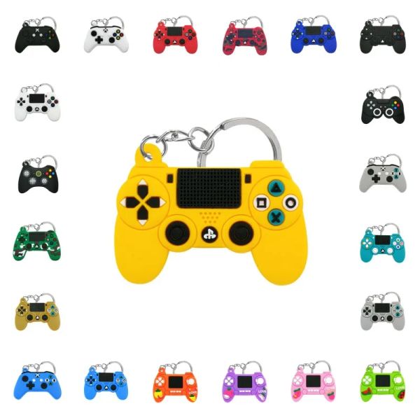 Anéis 100pcs PVC PVC High Quality Titular Jogo Hine Key Rings Mini CARATURA DE CARATURA GAMEPAD Joystick Keychain Fit Men Women Keys Bag