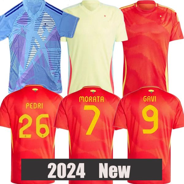 2024 Pain Soccer Jersey Copa Euro Camisetas seleção espanhola Home Aproveite a camisa de futebol Espana Morata Ferran Asensio Ansu Fati Gavi Camisas do goleiro