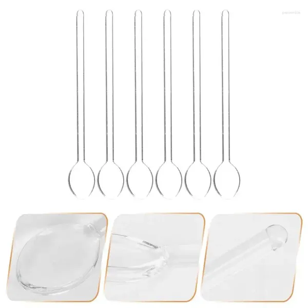 Spoons 6pcs Glass Scoon per friggibili di gomma mescolanti a calore Scoop di gelato resistente