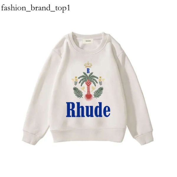 Rhude Lüks Tasarımcı Çocuk Hoodie Mektubu Rhude Giyim Bebek Erkek Kız Sweaters Moda Tasarımcıları Sweatshirt Çocuk Giysileri Tam Kollu Kazak 7356
