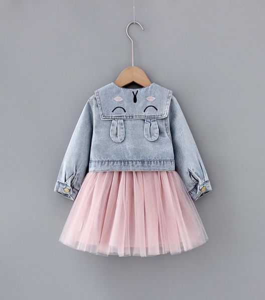 1 2 3 4t Neugeborene Baby Mädchen Kleidung Outfits Sets Denim Jacke Tutu Kleideranzug für Baby -Mädchen Kleidung Mode Design Babys Set 26263916