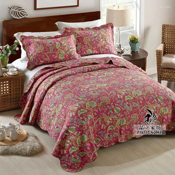 Bedding Desenta Pure Cotting Quilt 3pcs impressão colcha de camas de casal de casal de casal