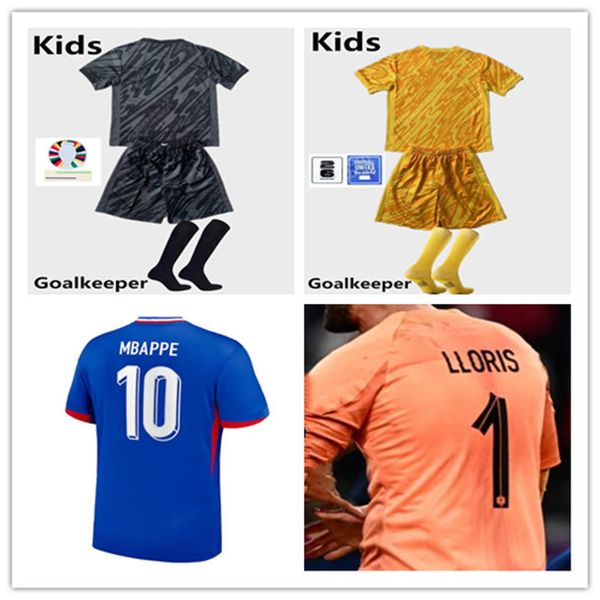 Kinder Torhüter Kit 1# Lloris Fußballtrikot