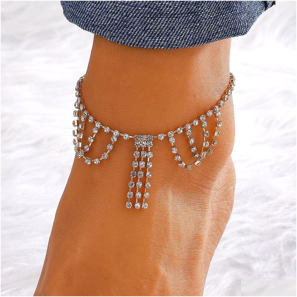 Cavalche nuove gioielleria Sier Anklet Link Chain for Women Girl Bracelets Fashion Drop Delivery Delive Dhacb Dhhqt
