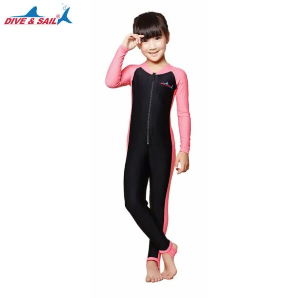 Combina crianças UPF 50+ One Piece Sport Sport Rash Guard Girls Full Corporal Quickinging Beach Use Sun Protetive Bathing Swim Diving Suit