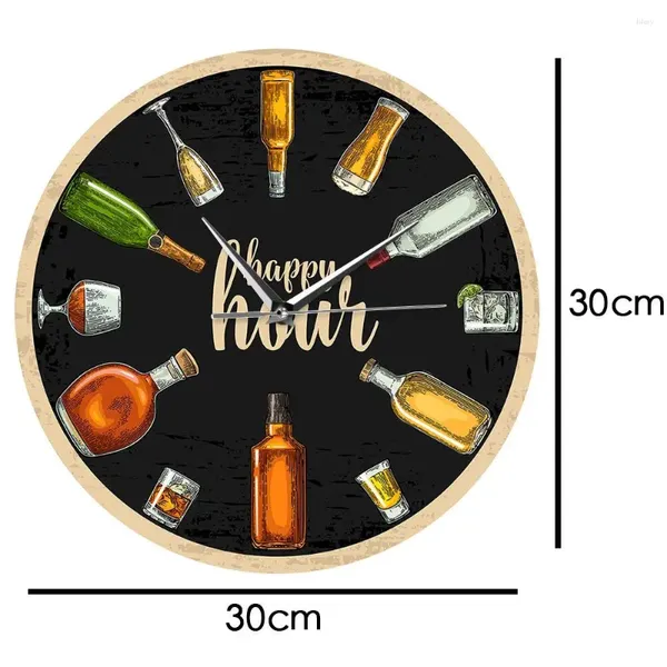 Relógios de parede Happy Hour Wine Clock Man Cave Bar Decor