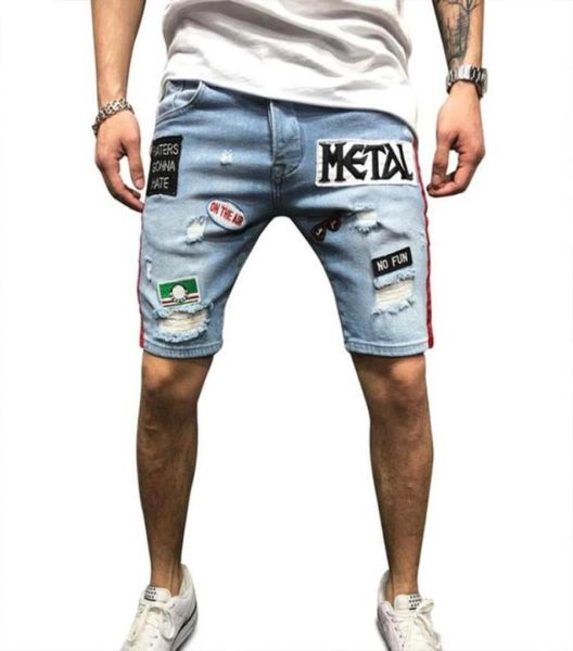 Uomini jeans pantaloncini di moda estate patch di jeans angosciati shorts abiti da uomo modella streetwear asiatico size422214572969916