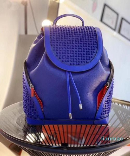 2021 NUOVE Top Women Men Genuine Leather Backpack Backpack Top agnelli di agnello Baglie di picco con borse a colori neri cristallini Sport BA6412238