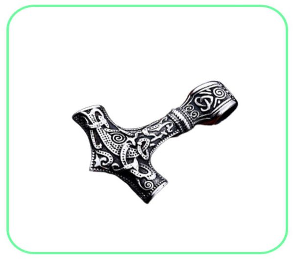 Vintage MEN039S из нержавеющей стали подвесное колье гравюр викинговой молоток Mjolnir Norse Jewelry3205279