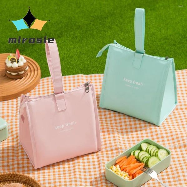 Bolsas de armazenamento Mirosie Saco Isolado Bag Simple Bento Cooler Tote para Box Homens Homens Piquenique Adulto Trabalhando Praia