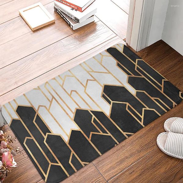 Tappeti Nordic Nero geometrico cucina tappetino per piede ingresso porta corallo tappeto tappeto tappeto da pavimento interno