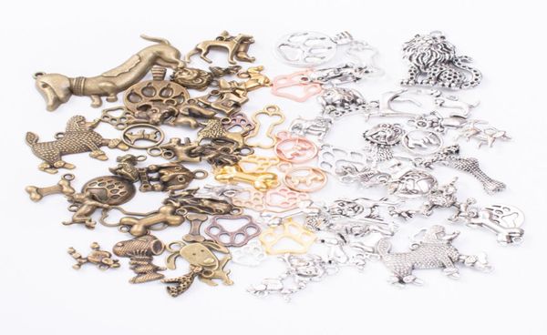 200 Gramms Vintage Silber Farbe Bronze Haustiertier Puppy Dog Charms Anhänger für Armband -Ohrring Halskette DIY Schmuck 3199847