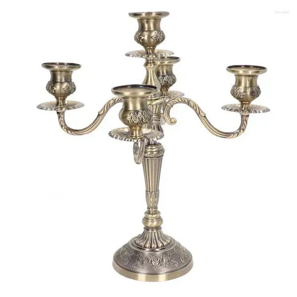 Titulares de vela Metal Stand Zinc liga delicada Decorativa Retro Candelabra para Dinner Table lareira Decoração de casamento Titular