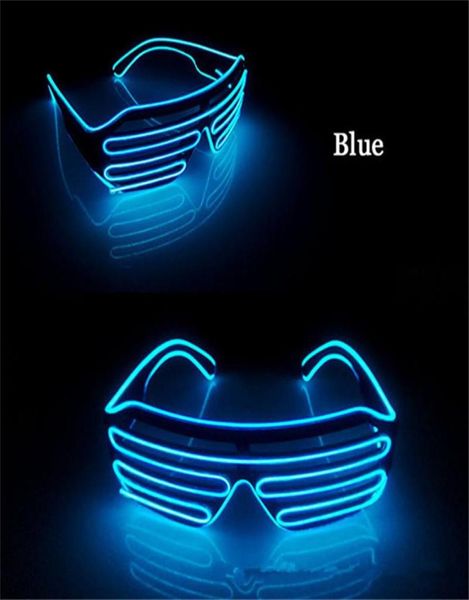 Neue LED -Neonparty El Brille El Wire Neon LED Sonnenbrille Leuchte Brille Rave Kostüm Party DJ Sonnenbrillen Geburtstagsfeier Dekor2599561