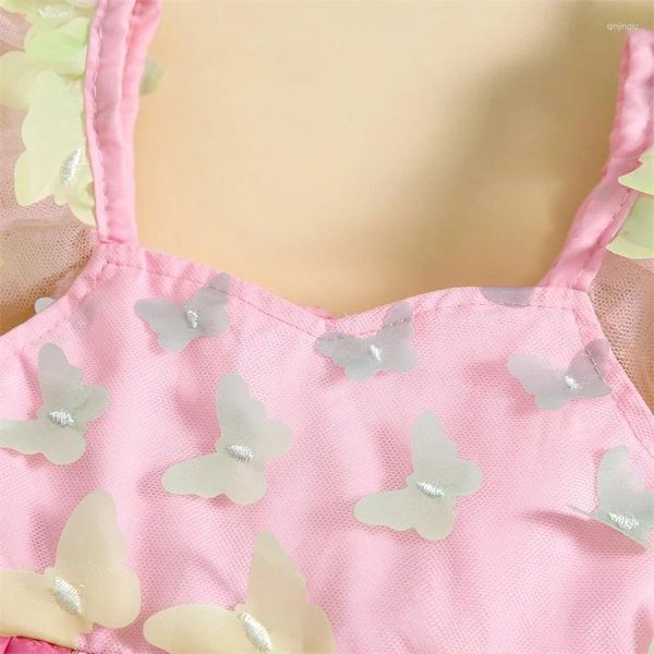 Vestidos de menina Criança de fada bebê asas de borboleta manga tutu tule tulle infantil traje de festa