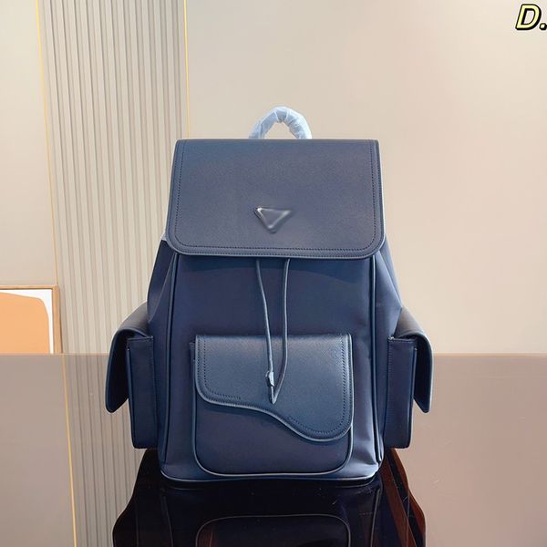 Designer Nylon Backpack Borse a tracolla classiche borse unisex borse nere black pacchetto triangolo a triangolo in metallo con cerniera di alta qualità multi -tasche