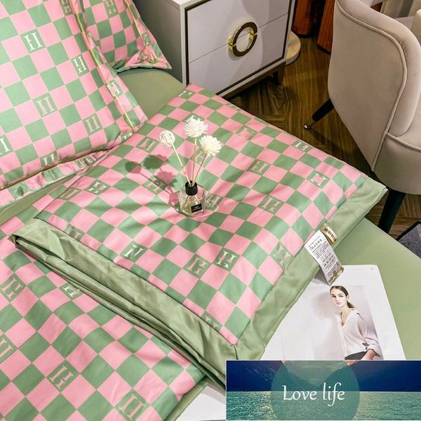 Classico Tencel Summer Duvet Set a quattro pezzi Set singolo doppia estate trapunta lavabile trapunta per aria trapunta estate in seta ghiacciata di seta fresca sentenza core trapunte