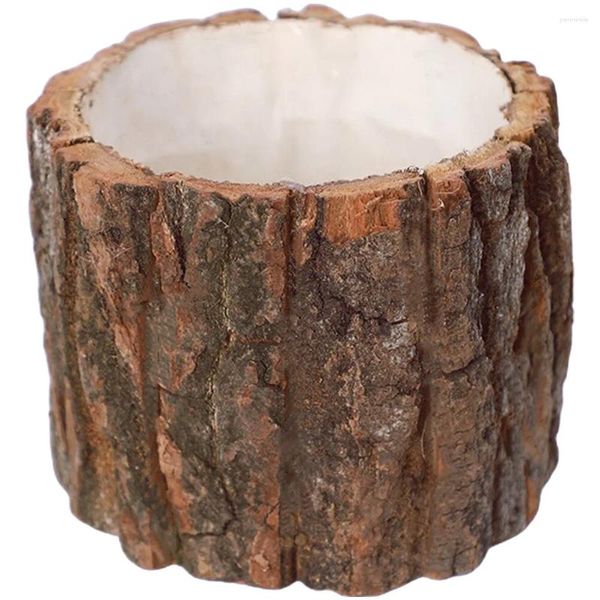 Vasen Cactus Pot Holz Eimer Imitation Stumpf Desktop pflanzen Retro Blume gefälschter Pflanzer