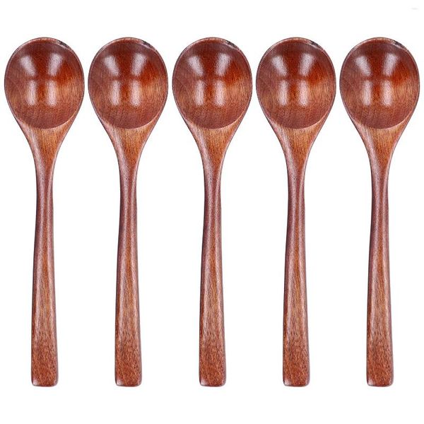 Kaffeeschaufel 5pcs Holzsuppe Löffel langes Griff Rice Scoop Home -Tisch für das Küchenrestaurant