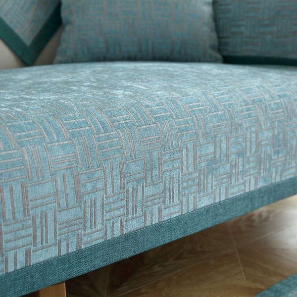 Tappetino di divano di Chenille minimalista nordico Anti slip per tutta la stagione in tessuto in legno in solido universale