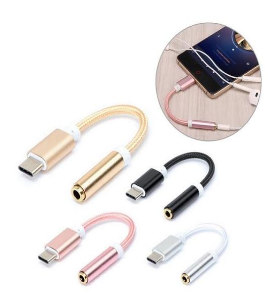 E-EDC USB Tipo C a 3.5 Adaptador de fones de ouvido Tipo-C a 3,5 mm Aux O Cable Converter para Xiaomi 6 LETV LE 25833931