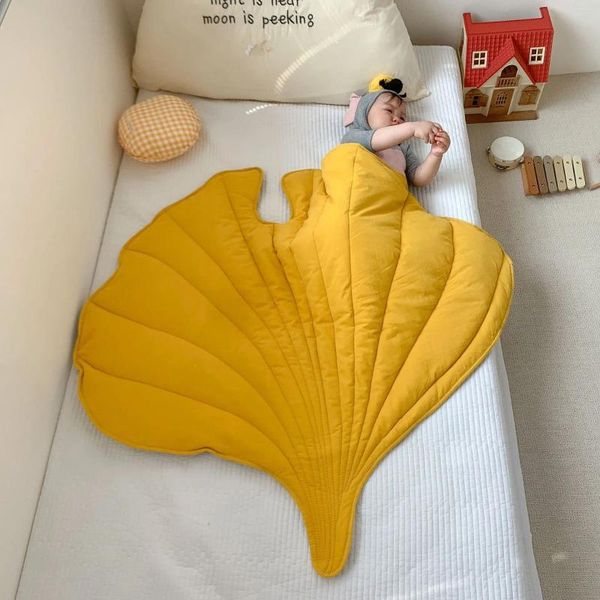 Teppiche Nordisches Blatt weiche Baumwollbodenmatte Kindergarten Dekor Teppich Decke Wohnzimmer Baby Kinder Schlafzimmer Home Dekoration