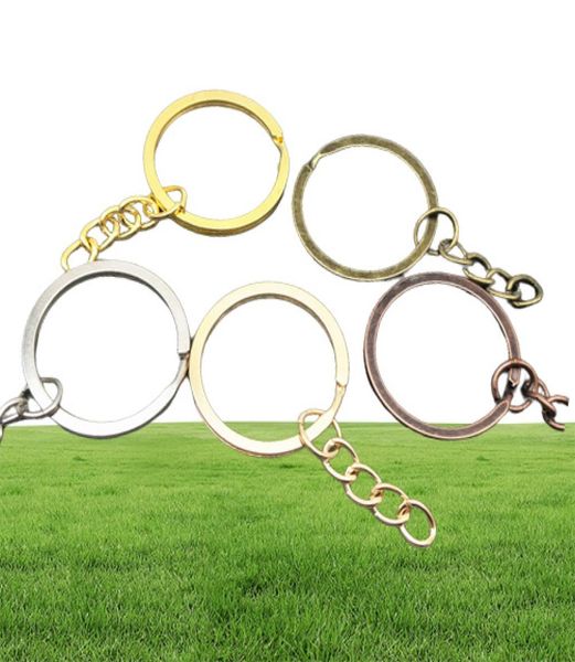 Acessórios para jóias 50pcslot Chave -chave anel de bronze ródio de ouro redondo redondo redondo keyrings keychain jóias fazendo whole5150504651686