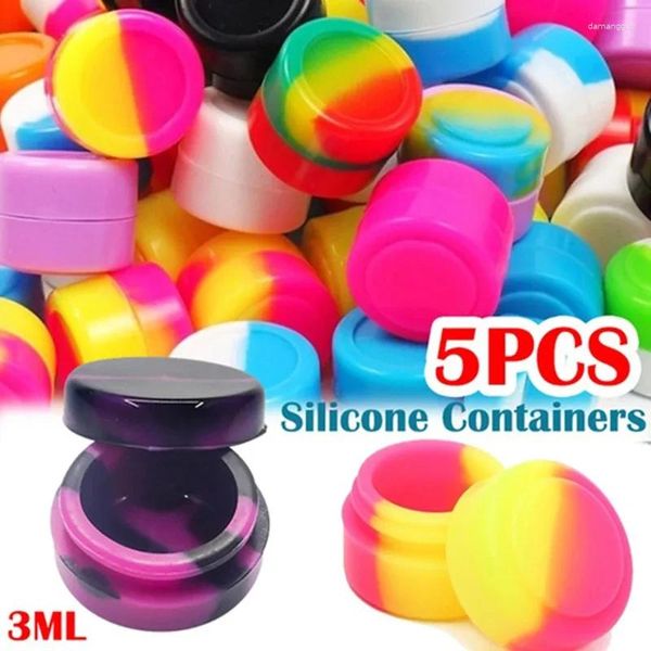 Garrafas de armazenamento 3 ml de silicone vazio jar de cosméticos mini creme de rosto/loção/recipientes de deslocamento cosmético de maquiagem de maquiagem de petróleo de cera