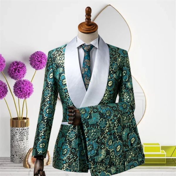Pantolon yeni varış yeşil ceket pantolon erkek takım elbise yapımı düğün takım elbise damat takım elbise yuva kıyafeti en iyi satış ince fit rahat giyim