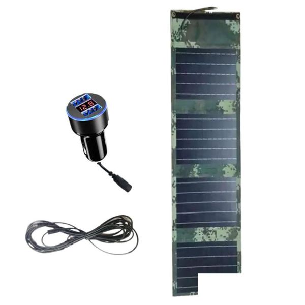 Solar Ladegerät 40W Tragbare Panels Kit Bag Falten Sie wasserdichtem ETEF mit DC Dual USB -Ausgang für Outdoors Cam Lights Mobiltelefon Strom DHGEC