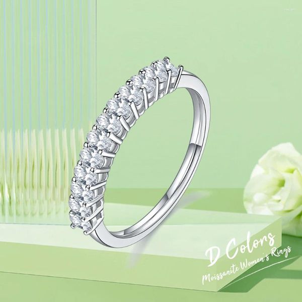 Clusterringe ovale Form S925 Sterling Silber D Farbe Full Moissanit Ring Klassische Stil Mode hochwertiges Design für Frauen Braut