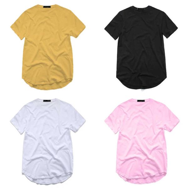 7 Farben Herren T-Shirt erweiterte Straßen Stylet-Shirt Herren Kleidung gebogen