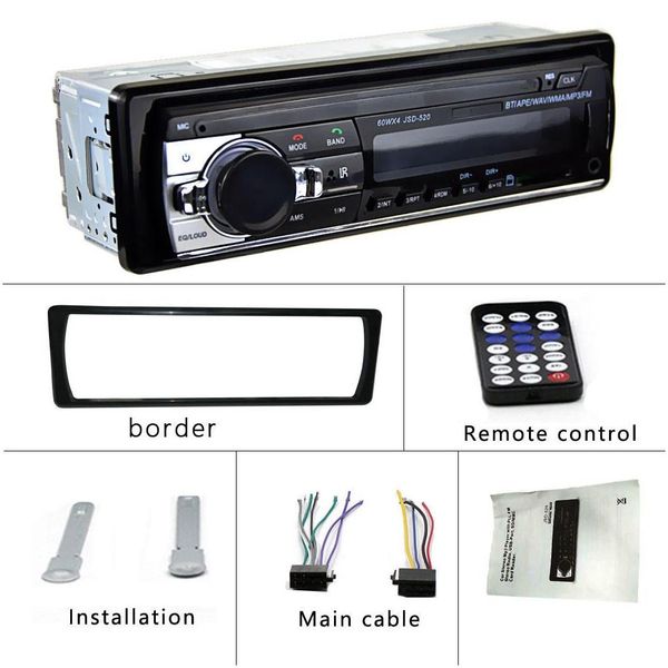 Auto audio o lettore mp3 Radio stereo bt 12v in-dash 1 din fm aux in ricevitore SD USB MMC WMA JSD-520 DROPPA DELLA consegna automobilistica Motorcycl DH0QZ