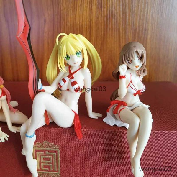 Figuras de brinquedo de ação 3 estilo de biquíni sexy menina yuuki asuna figura coleta de anime periféricos boneca boneca brinquedos de carro ornamentos de carro
