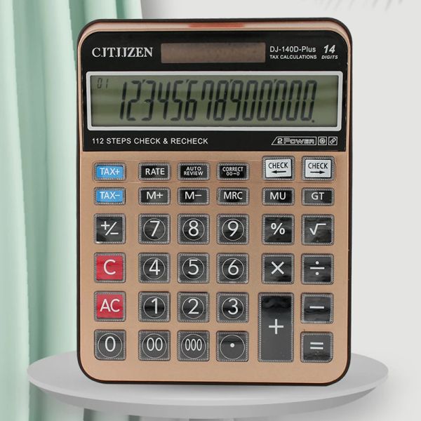 Calculadoras de 14 dígitos calculadora científica Solar AA Bateria Dual Energia de Energia Geral Cálculos Programador Office Office Supplies