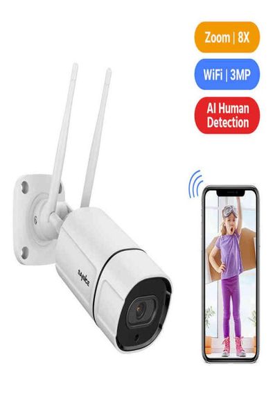 Sannce Câmera IP de 3MP de 3MP HD Wi -Fi WIFI WIREVEILLANCE BOOLTE CAMARA AO AO ANTERIOR IR CUTO NOITE VISÃO CASA SEGURANÇA CAMARA AA2209584496