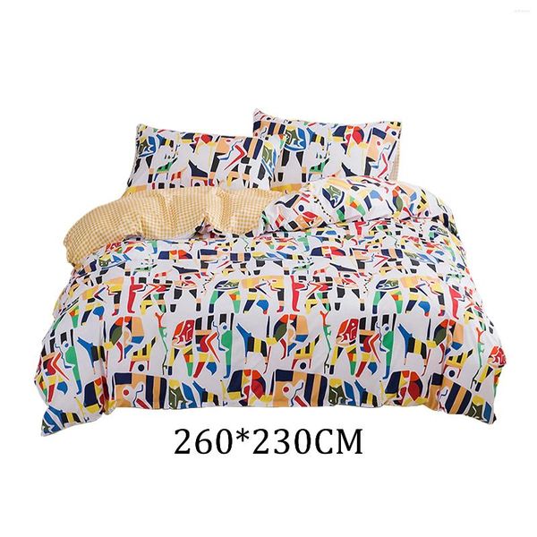 Set di biancheria da letto 3pcs/set trapunta copertura floreale con cuscino cravatta cravatta chiusura cerniera lussuosa morbida singola astena di moda resistente