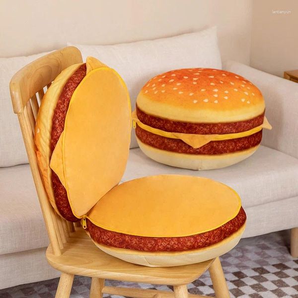 Cuscino divertente 1pc da 40 cm Bella simuazione peluche pane tostato tostato hamburger giocattoli ripieni di divani per casa pavimento