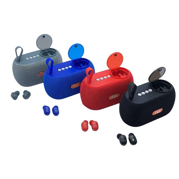 Alto -falantes portáteis autênticos TG810 2 em 1 fone de ouvido sem fio Bluetooth alto -falante TWS Dual estéreo portátil portátil Mini -alto -falante FM TF AUX Playback