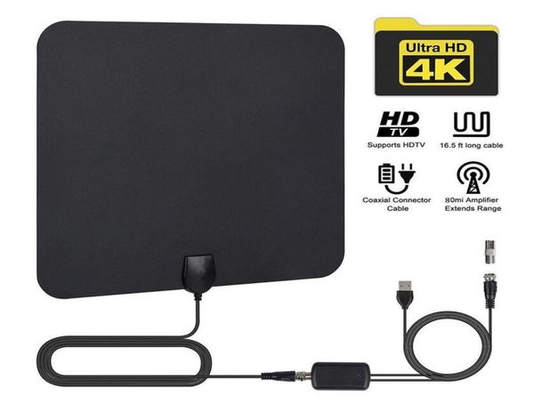 50 Meilen Innenräume Digital HDTV -Antenne mit ATSC -DVB -T2 -Antenne für TV 1080p Easy Installation Hochempfang Amplified Antenna2152171