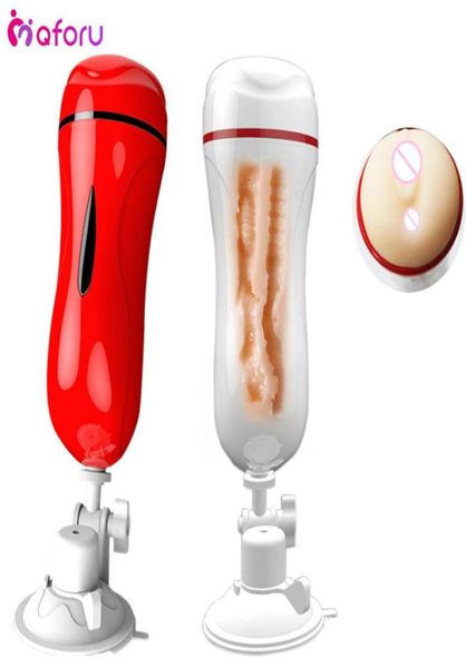 Copo masculino de masturbação de mãos de sucção copos oral de vibrador anal oral blowjob silicone realista vagina buceta brinquedos de sexo para homens mx193753163