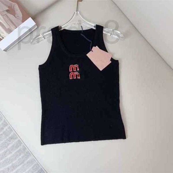 Designer Camisoles Tanks 2024 Frühes Frühling Casual einfache und vielseitige Schwerindustrie Nagel Diamond Logo Brief Kaschmir Tanktop 7ihs