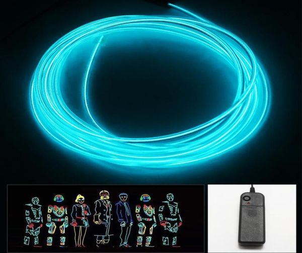 Flexible 10 Farben LED -Streifenleuchte für 300 cm El Drahtseilrohr Neon kaltes Licht Glow Party Auto Car Decoration mit 12 V Wechselrichter2763201