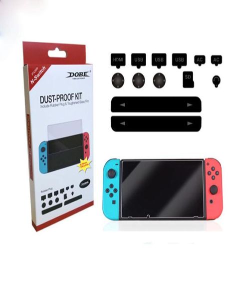 Accessori di protezione del kit di giochi Super Game per Nintendo Switch Host Temped Glass Schermo Protectorhost Dust Plug TNS862 New5780756