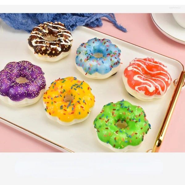 Декоративные цветы 1pc/лот моделирование цветочки пончики игрушечный фальшивый торт хлеб десерт