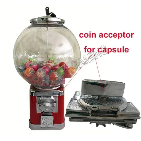 Games Mechanical Coin Accetor Selector Mechanism Adatta il distributore di giocattoli a sfera per capsule che mastica la gomma