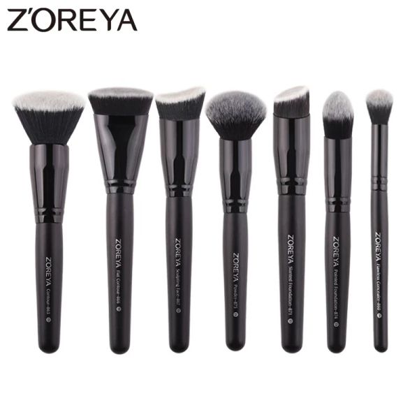 Case Zoreya Brampe Black Makeup Set Eye Face Bruscy Blush Eyeshadow Kabuki Mescolamento Strumento di bellezza per il trucco Brush