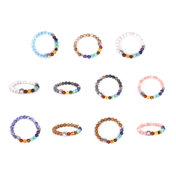 Braccialetti di fili di maschere da uomo da 8 mm da donna con perline Bracciale di pietra naturale di guarigione naturale Bracciale prezioso preziosa goccia di gemma otorino