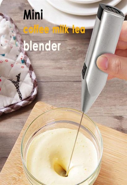 Handheld Edelstahl Kaffee Milch Frother Werkzeugschaum Getränke Elektrische Schneebesen Mischer Batterie betriebene Küchen Eierschläger Rührer2454401096