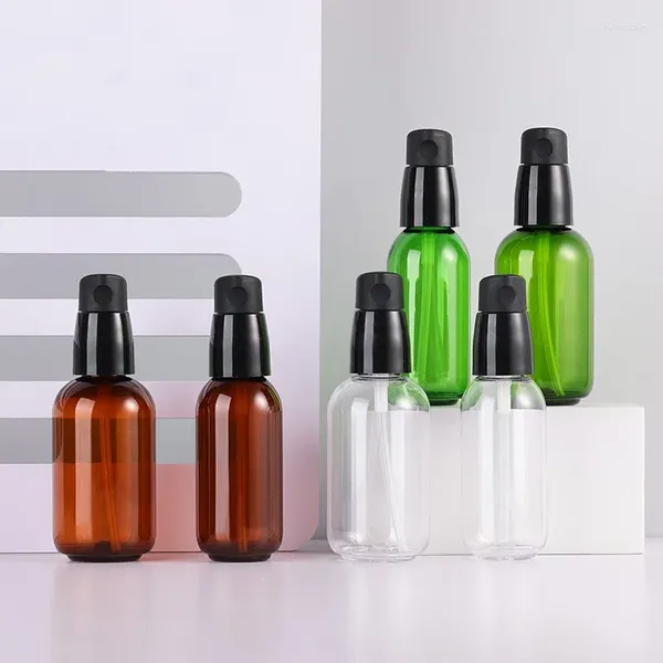 Garrafas de armazenamento Pet Plástico recarregável 50 ml/80ml emulsão pato bocal de embalagem cosmética garrafa de amostra pequena essência de essência